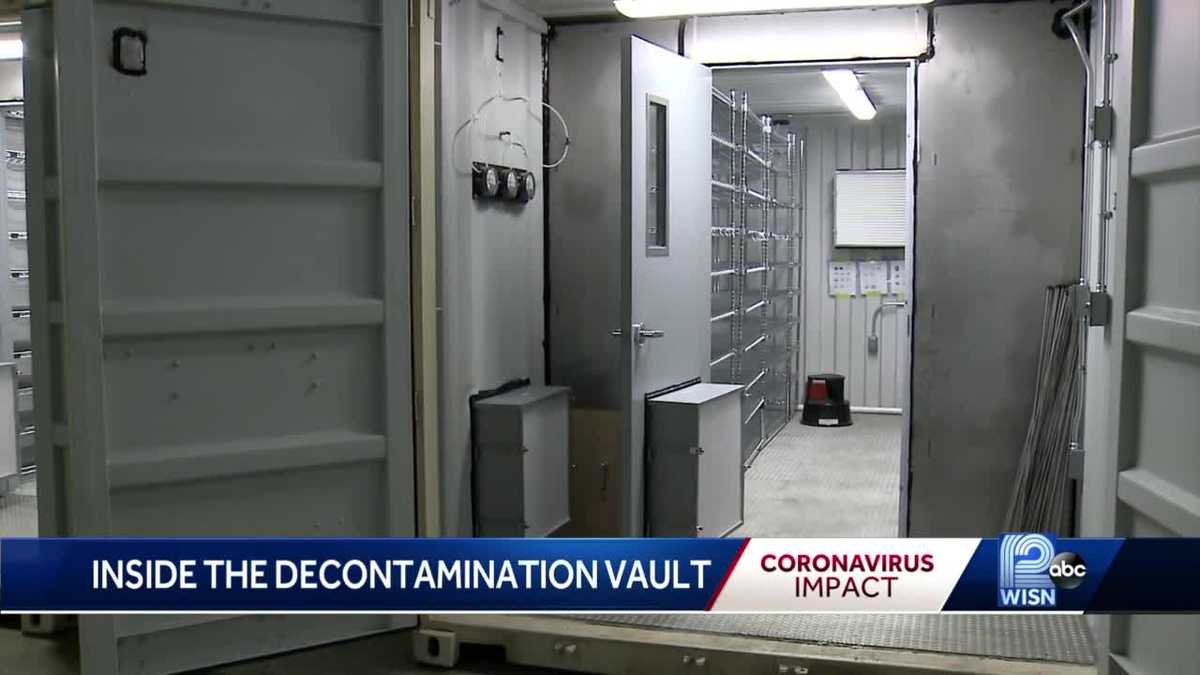 Wisconsin officials unveil mask decontamination vaults