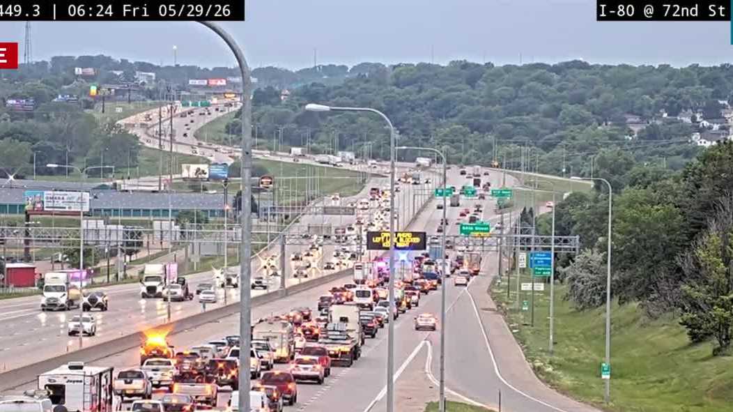 Crash on I-80 causes backups Friday morning