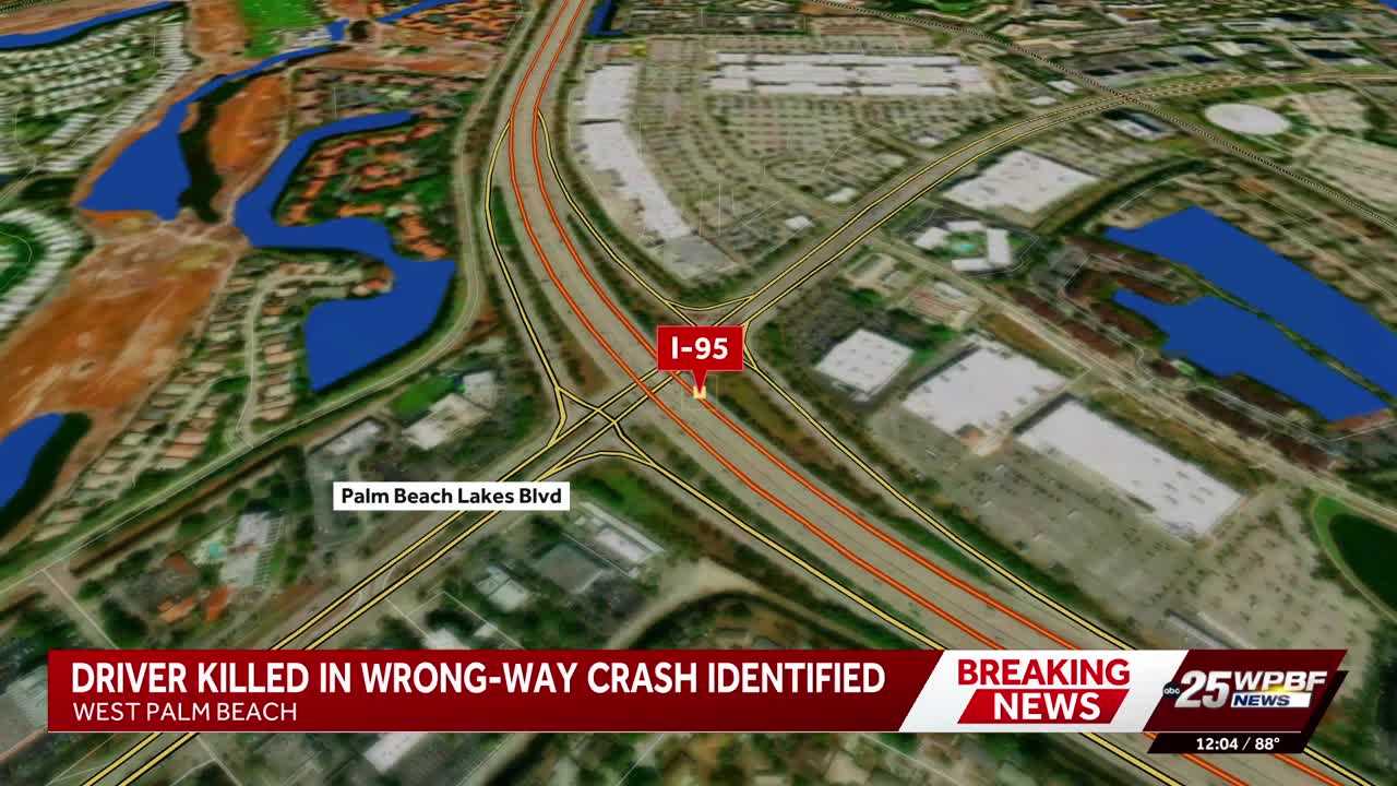 Wrong-way crash on I-95 leaves 1 dead, 2 others injured in West Palm Beach
