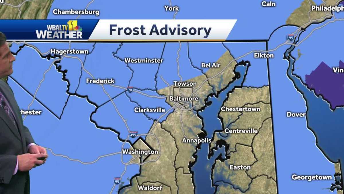 Frost advisory in some areas overnight