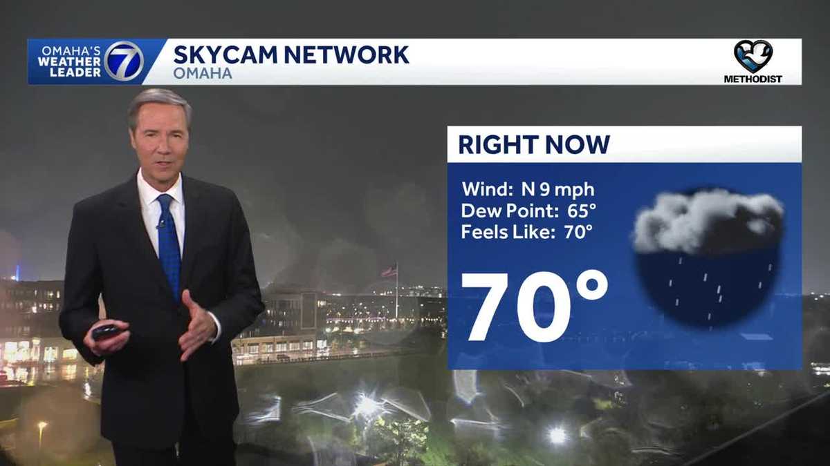 Storms winding down in Omaha now and overnight