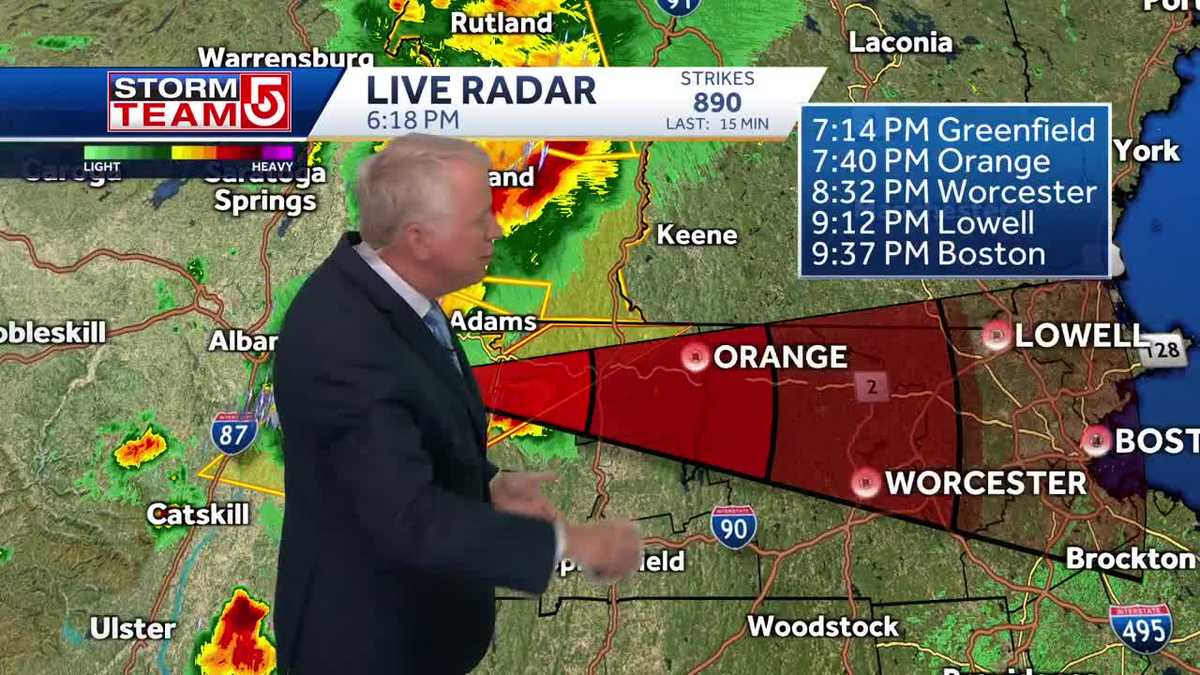 Video: Severe storms possible across Mass. Tuesday night