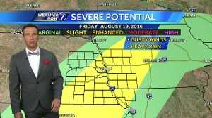Strong storms expected Friday afternoon and evening