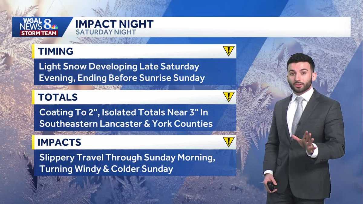 IMPACT: Light snow overnight Saturday, then bitter cold Sunday