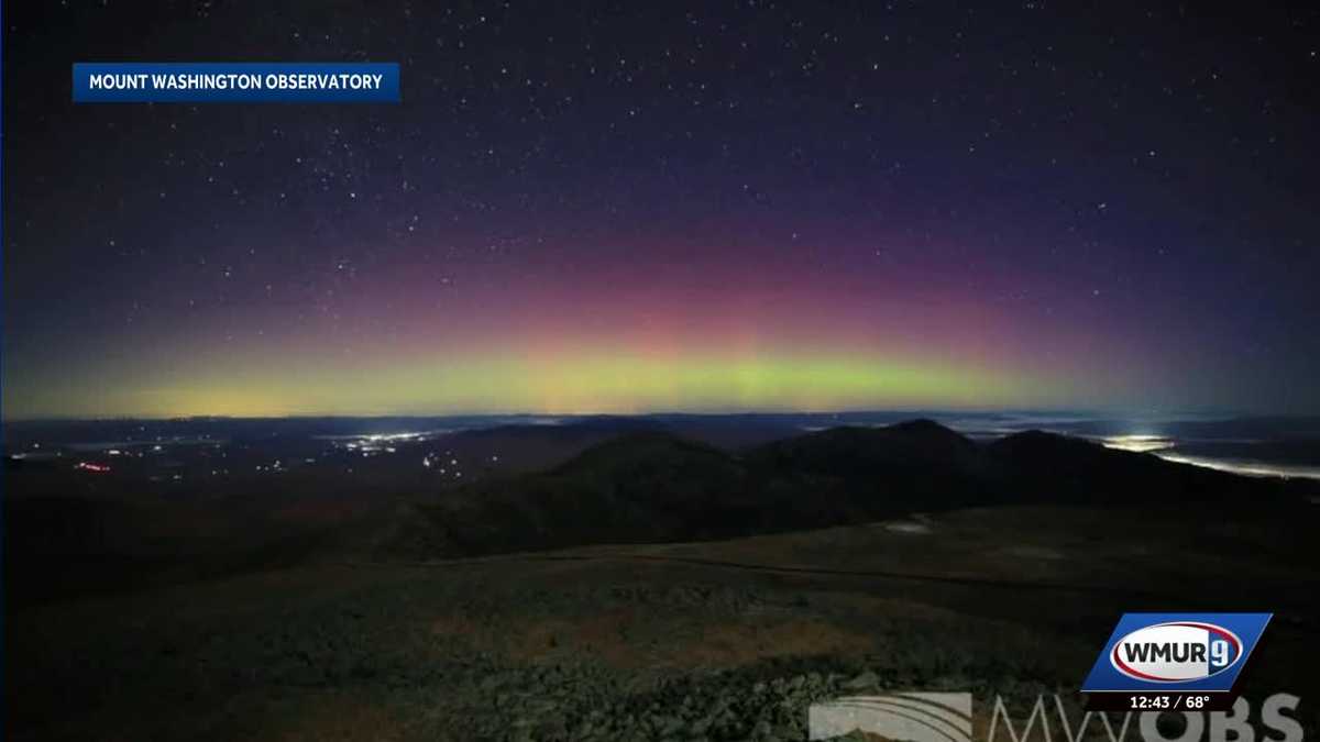Northern lights seen from atop Mount Washington over weekend