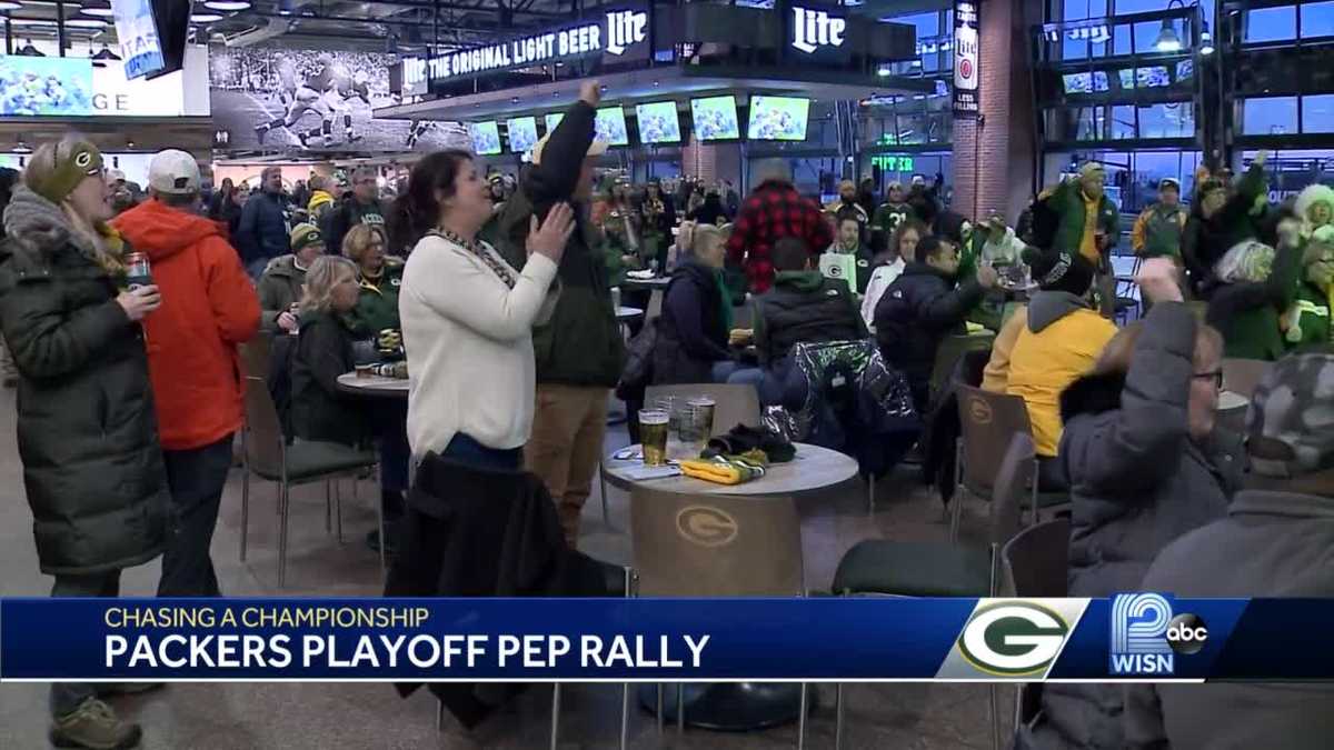 Packers fans prepare for playoffs at pep rally in Green Bay