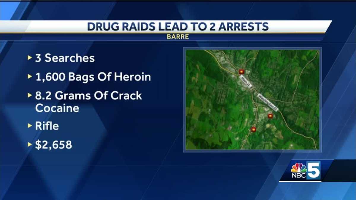 Police arrest 2 after 1,600 bags of heroin found during raid