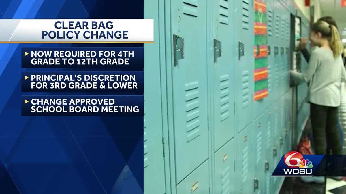 Jefferson Parish Schools clear bag policy update