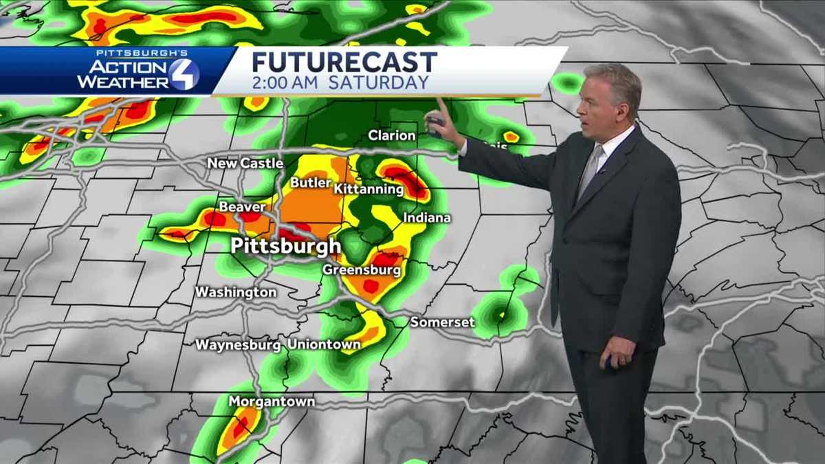 Chance for showers and storms tonight, mostly dry on Friday