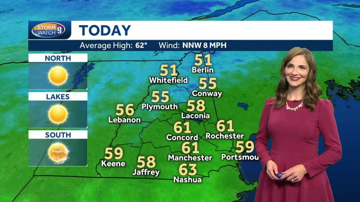 Watch: Bright sunshine and cool temperatures today