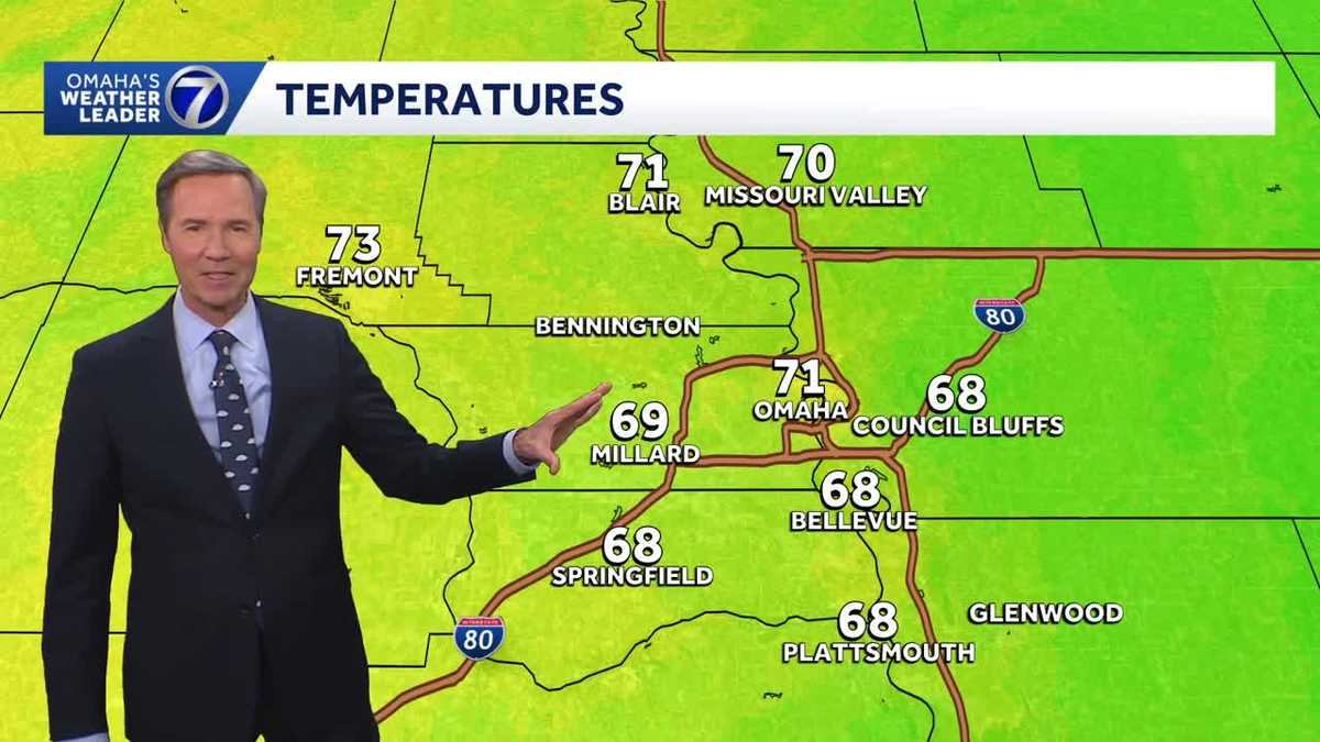 Nice tonight in the Omaha area, a spotty shower chance - KETV