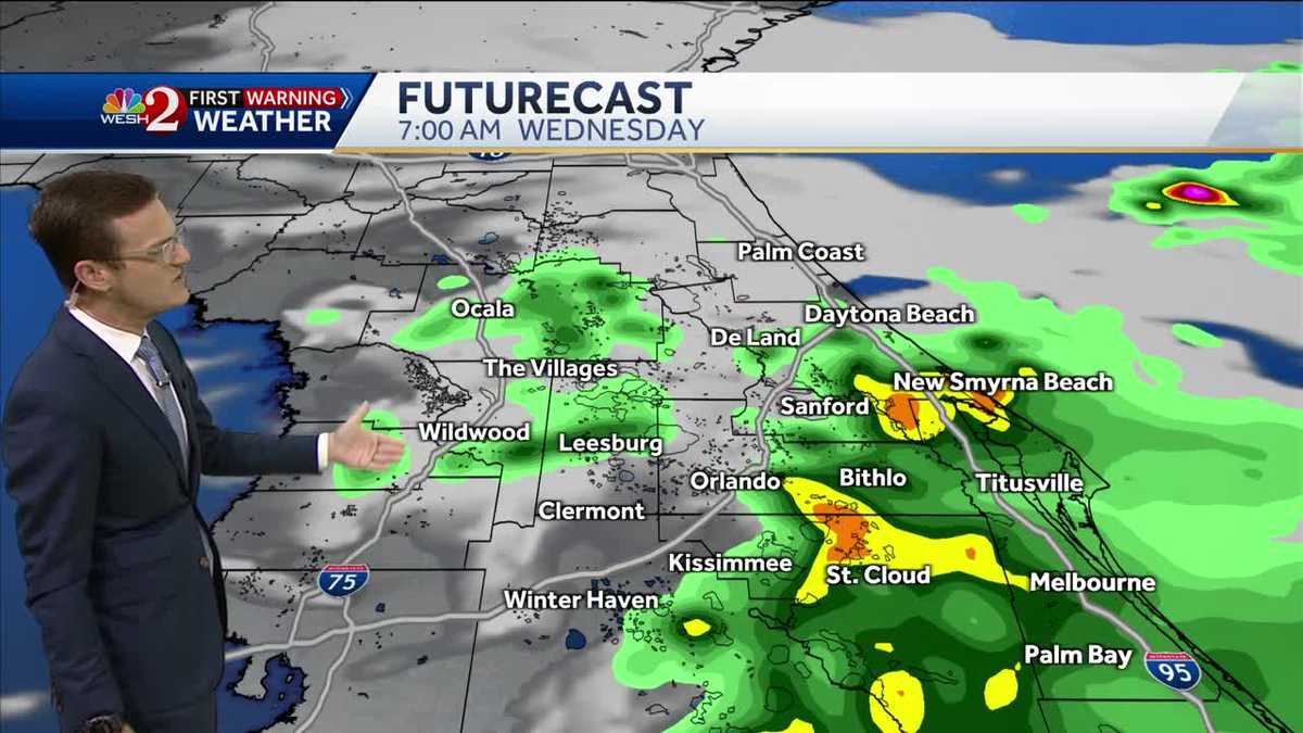 Rainy conditions continue Wednesday in Central Florida