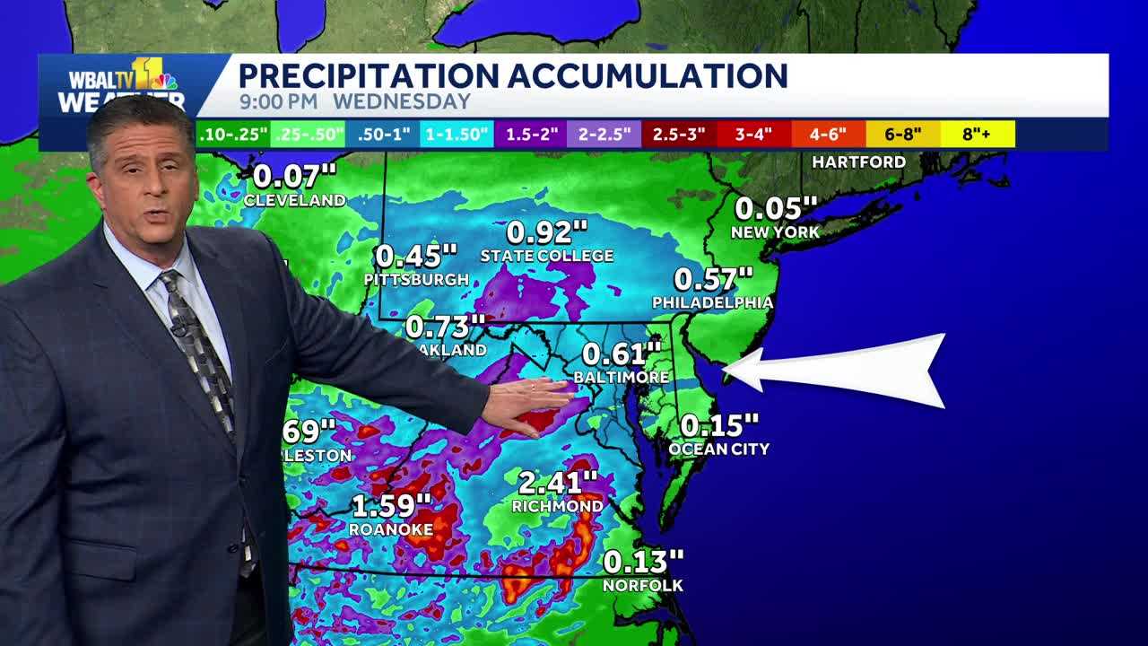 Maryland braces for 1 - 3 inches of rain and weekend storm