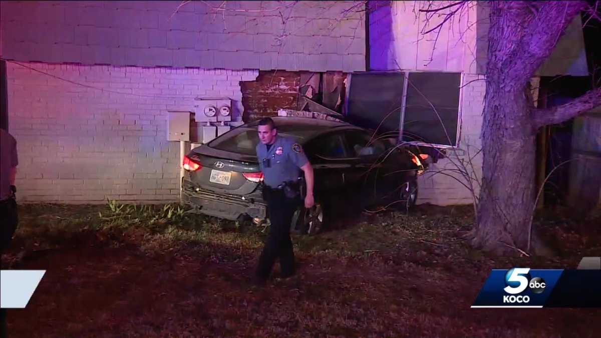 3 in custody after crashing stolen car into Del City apartment building ...