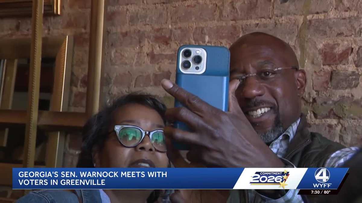 'People are energized': GA Sen. Warnock meets voters in Greenville