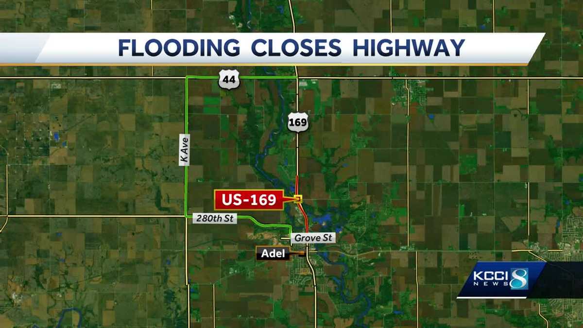 Flooding forces closure of Highway 169 near Adel