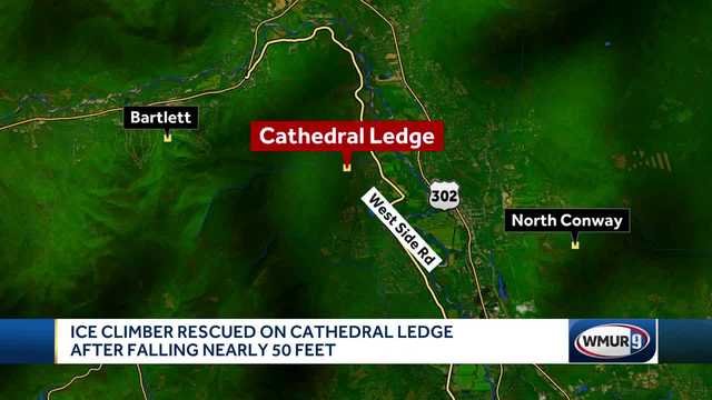 Ice climber rescued on Cathedral Ledge after falling nearly 30 feet - Vimarsana News