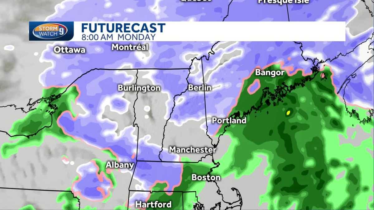 Watch: Light snow, mix into Monday morning