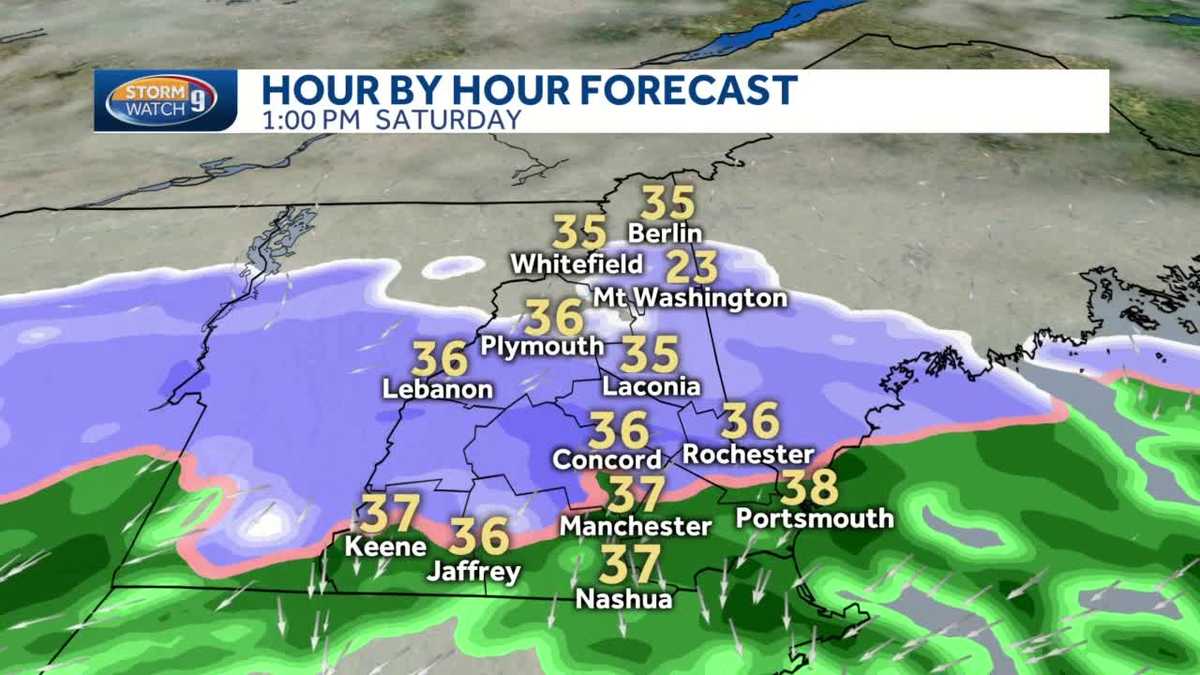 Hour by hour: Many spots to see a few inches of snow this weekend
