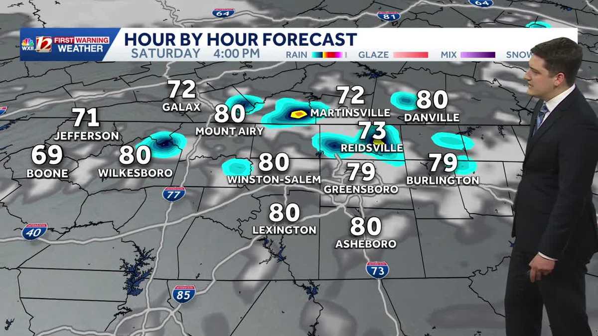 Warm weekend in North Carolina, small shower chance Saturday PM