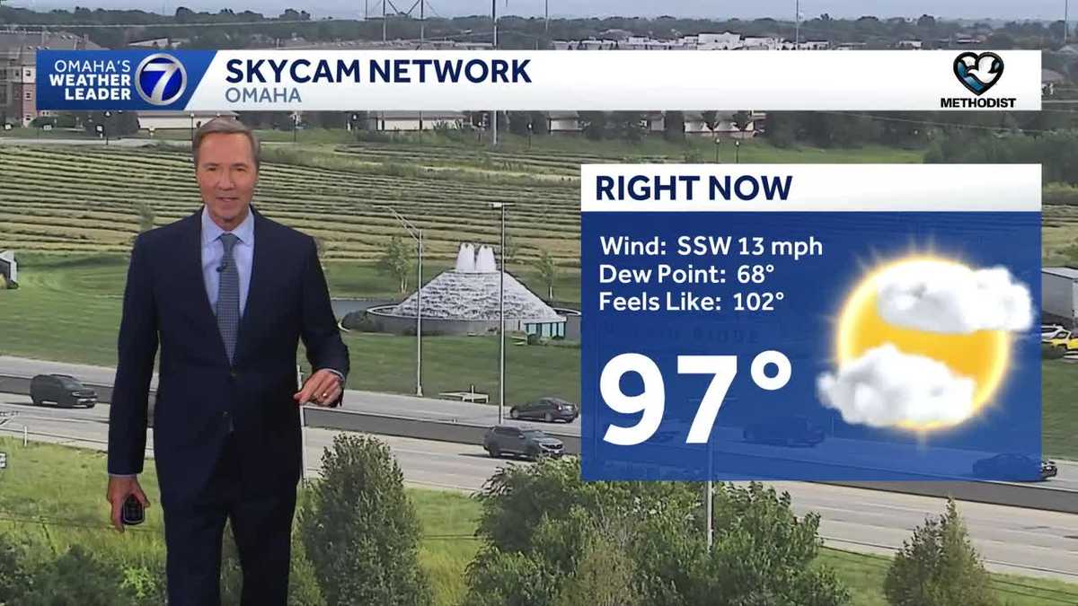 Hot evening around the Omaha area, then very warm tonight