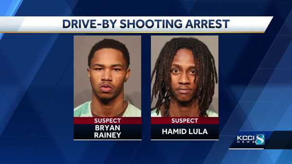 des moines police make arrests after drive-by shooting, seize multiple guns