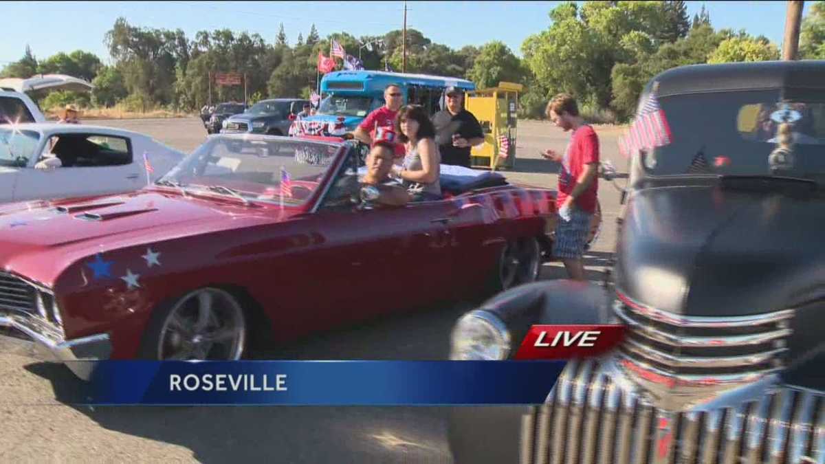 Lining up for the Roseville Fourth of July parade