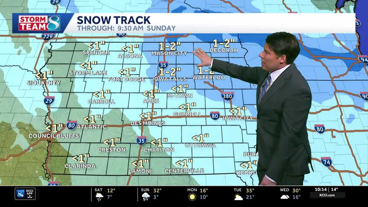 Iowa weather: Snow showers continue tonight with frigid cold moving in Saturday