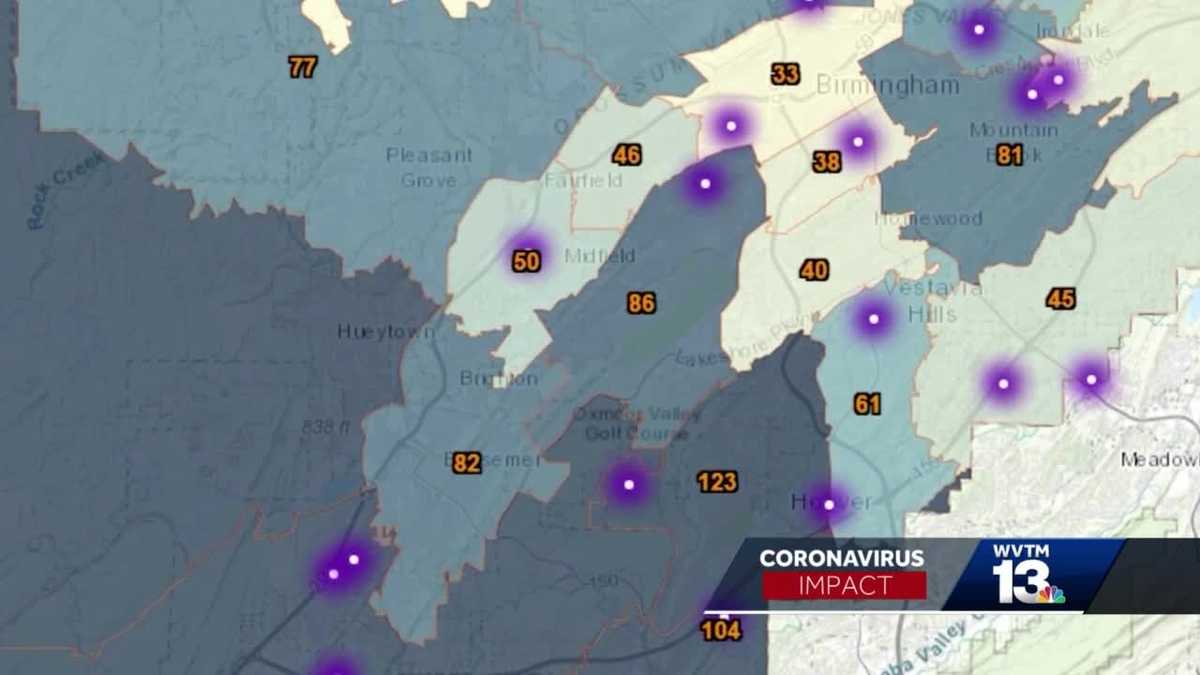 Jefferson County Health Department map shows Coronavirus hot spots in