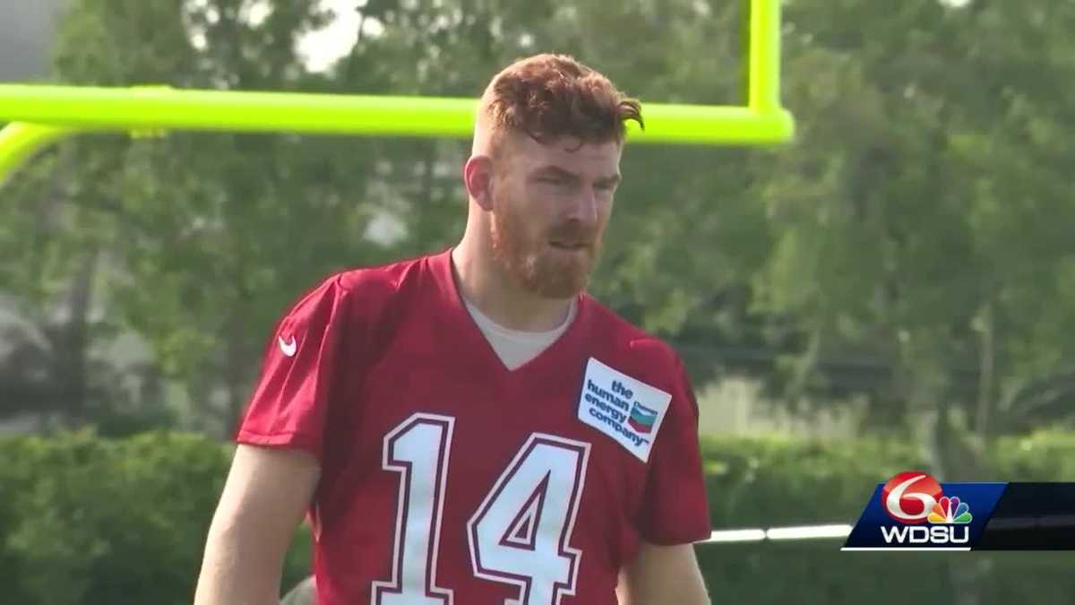 Andy Dalton takes reps at quarterback for New Orleans Saints, Jameis  Winston continues rehab