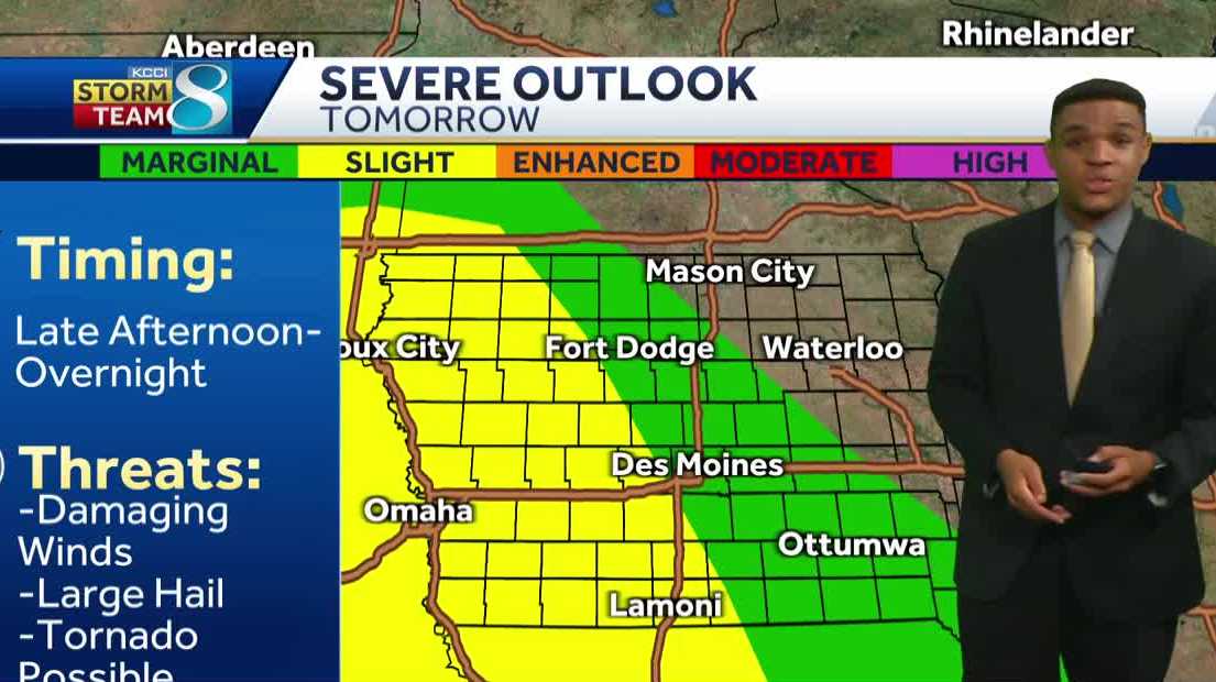 The weather forecast for the weekend calls for severe storms in western Iowa