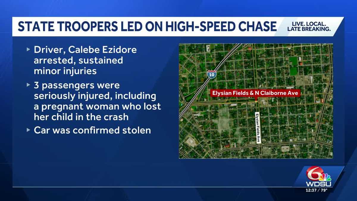 Three people injured, unborn child killed in crash in New Orleans