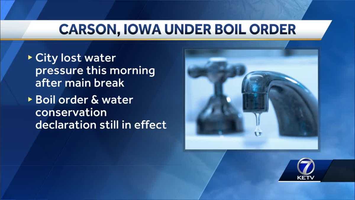 Carson, Iowa under water conservation order and boil advisory