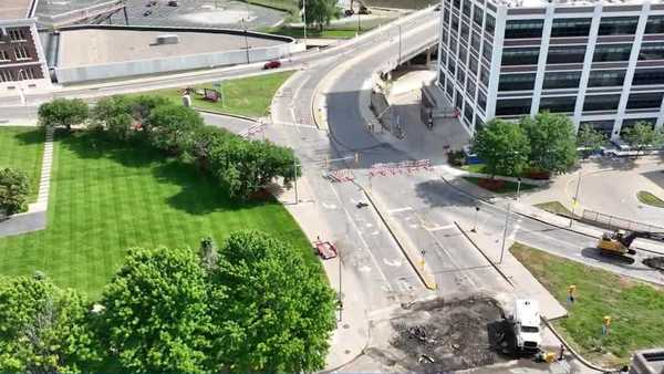 green space to replace unusual downtown des moines intersection