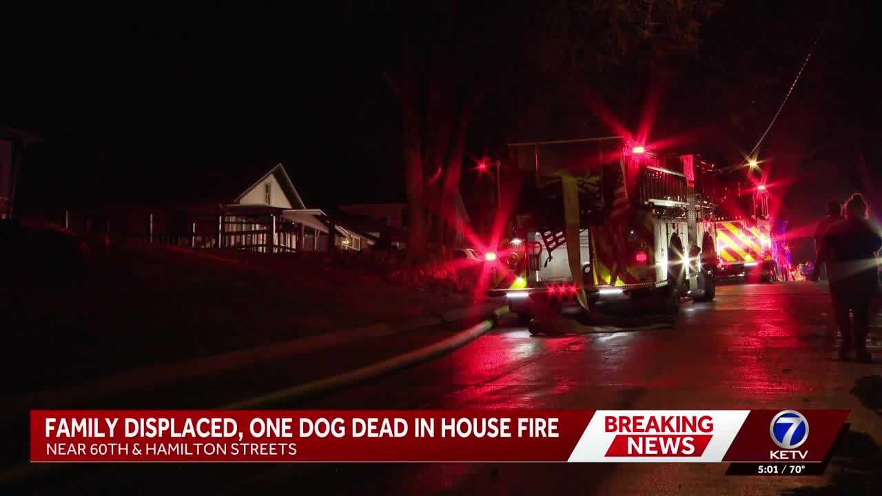 Dog dies, family displaced after Omaha house fire