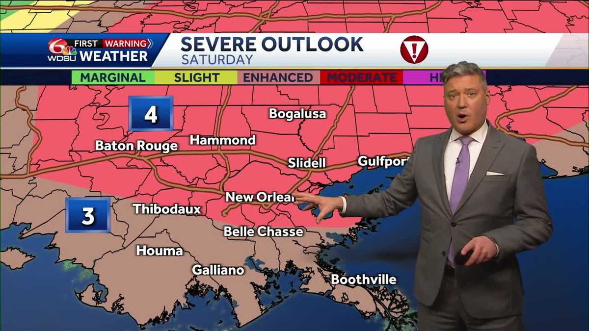 New Orleans weather forecast when will tornadoes hit Saturday