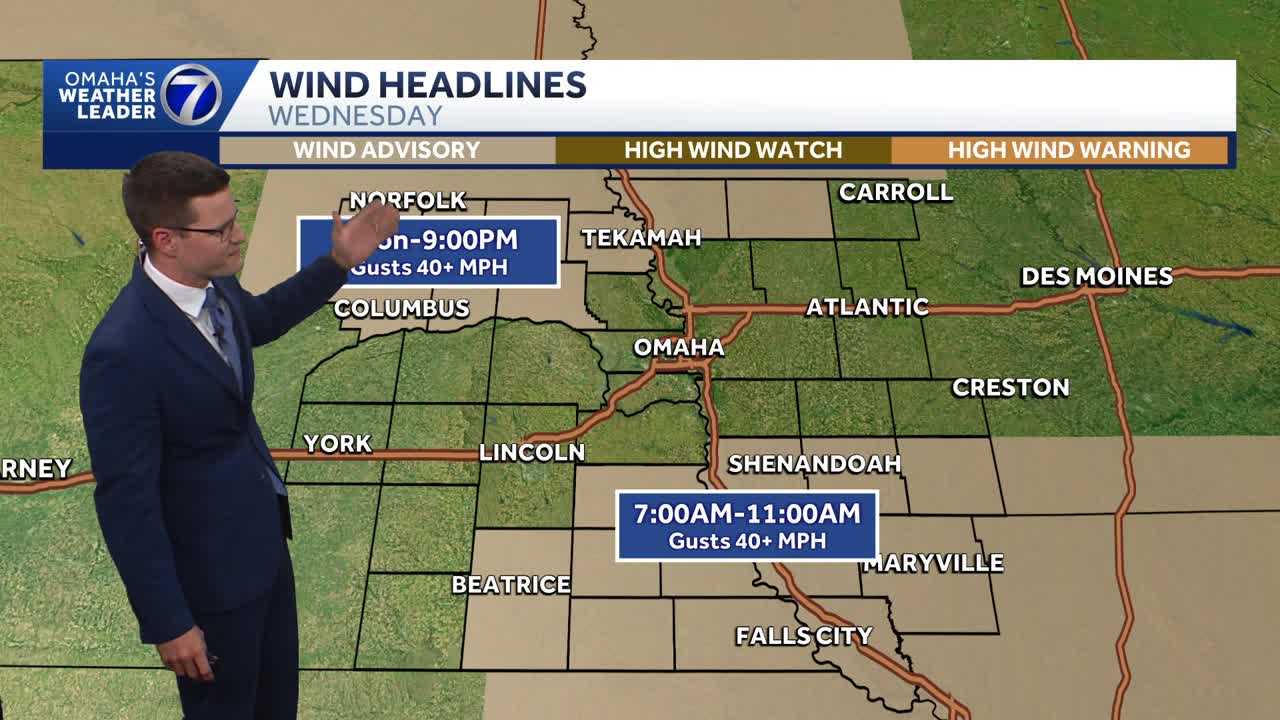 Windy and warm Wednesday ahead for Omaha area