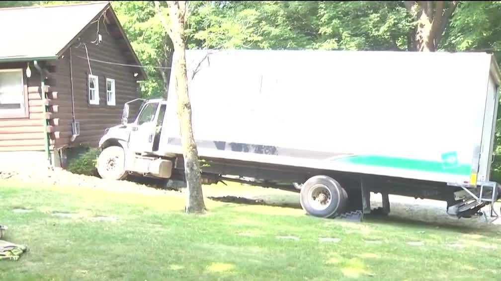 Penn Township Truck crashes into house on Saunders Station Road