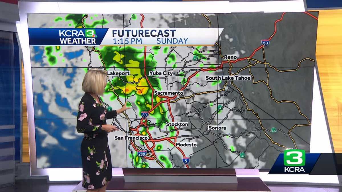 A timeline of possible rain and thunderstorms in Sacramento on Sunday