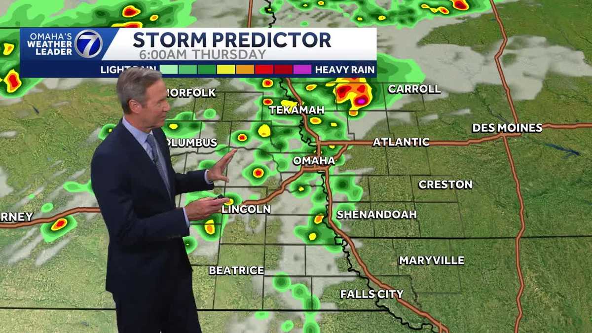 Shower chance Thursday morning for Omaha, then hot in the afternoon