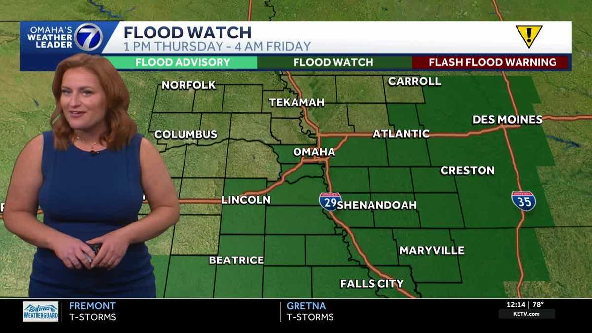 Scattered rain and thunderstorms Thursday afternoon for Omaha area