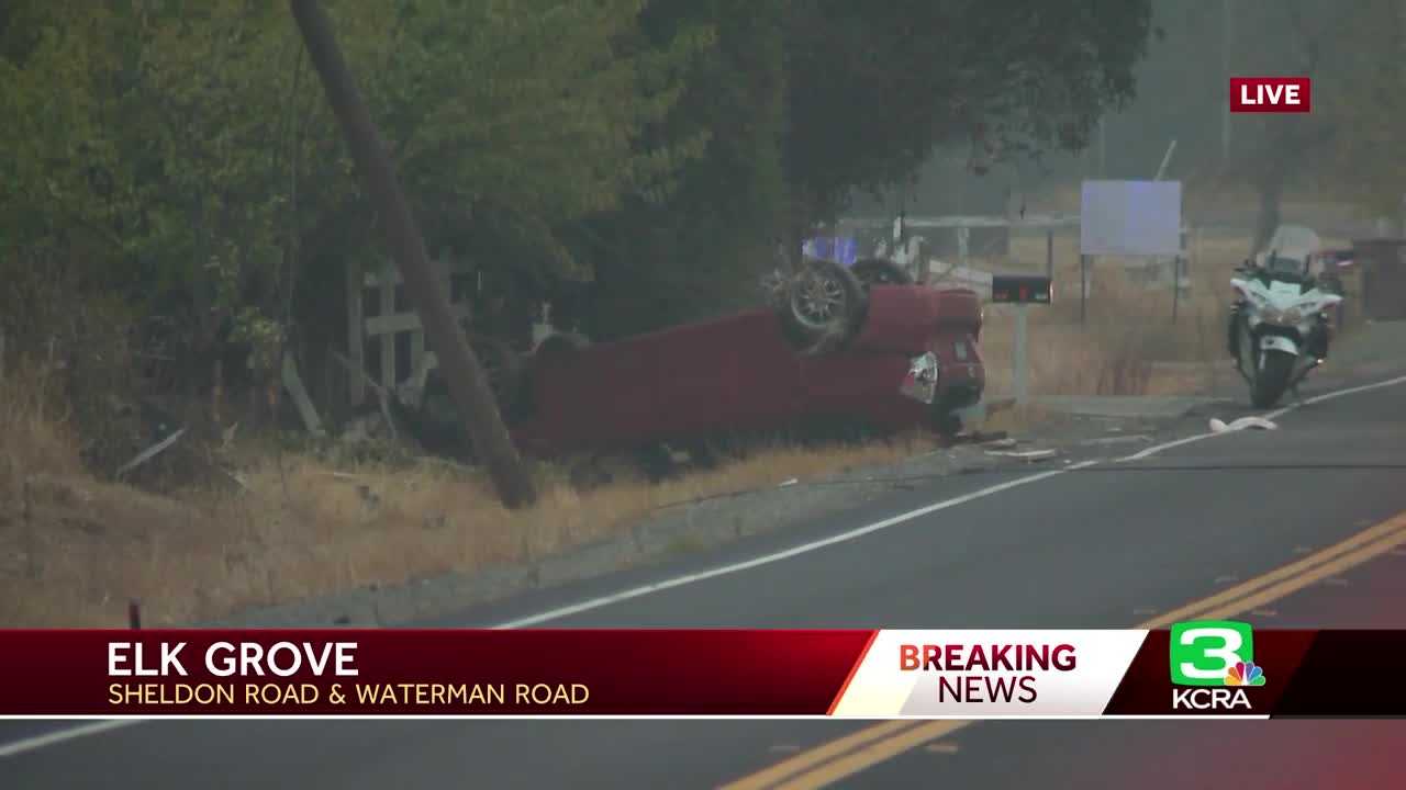 Sheldon Road Shut Down In Elk Grove After Solo-Vehicle Crash