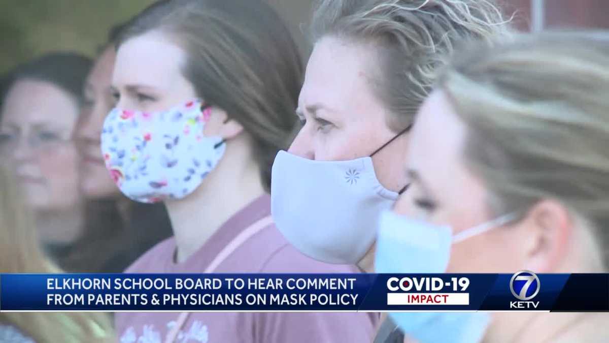 Elkhorn parents pack in long line to sound off on masks at school board
