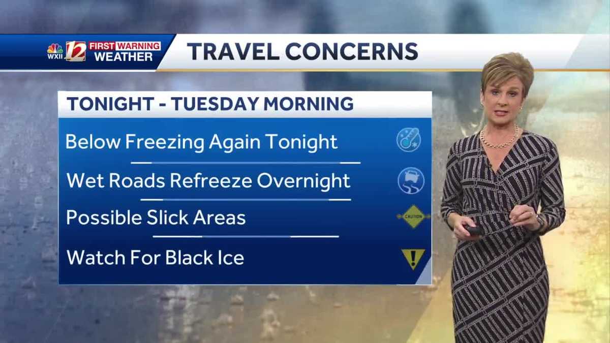 WATCH: Watch for slick spots Tuesday morning
