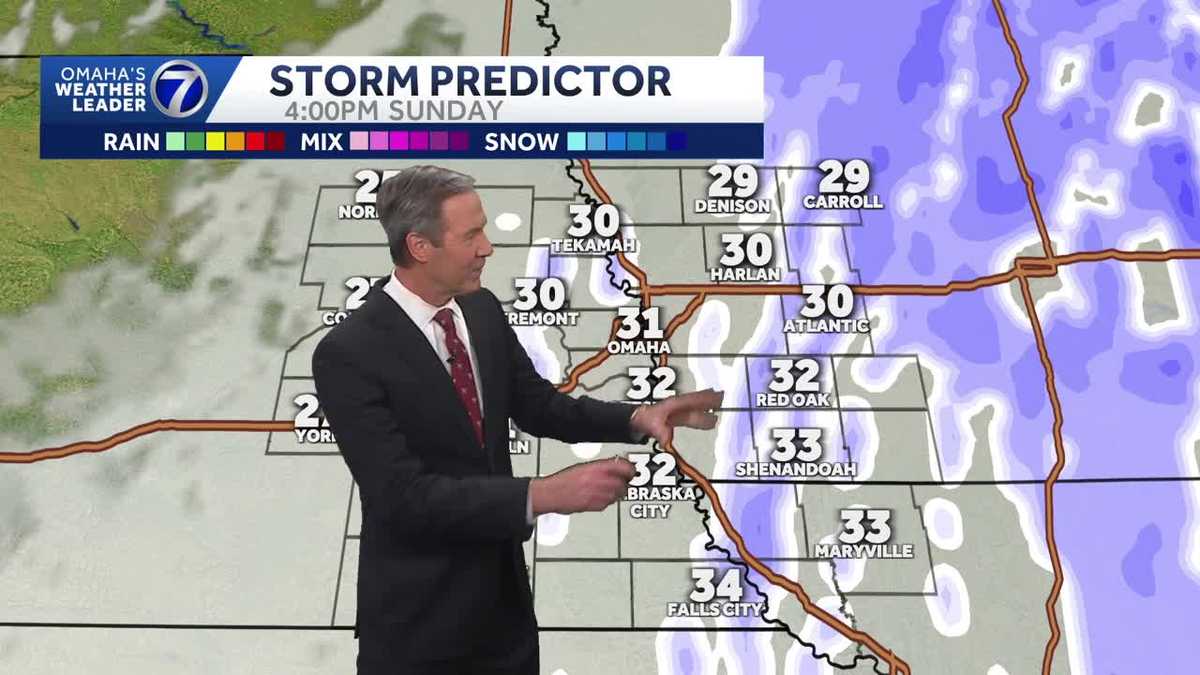 Snow and strong winds Sunday P.M. Omaha, but quiet tonight