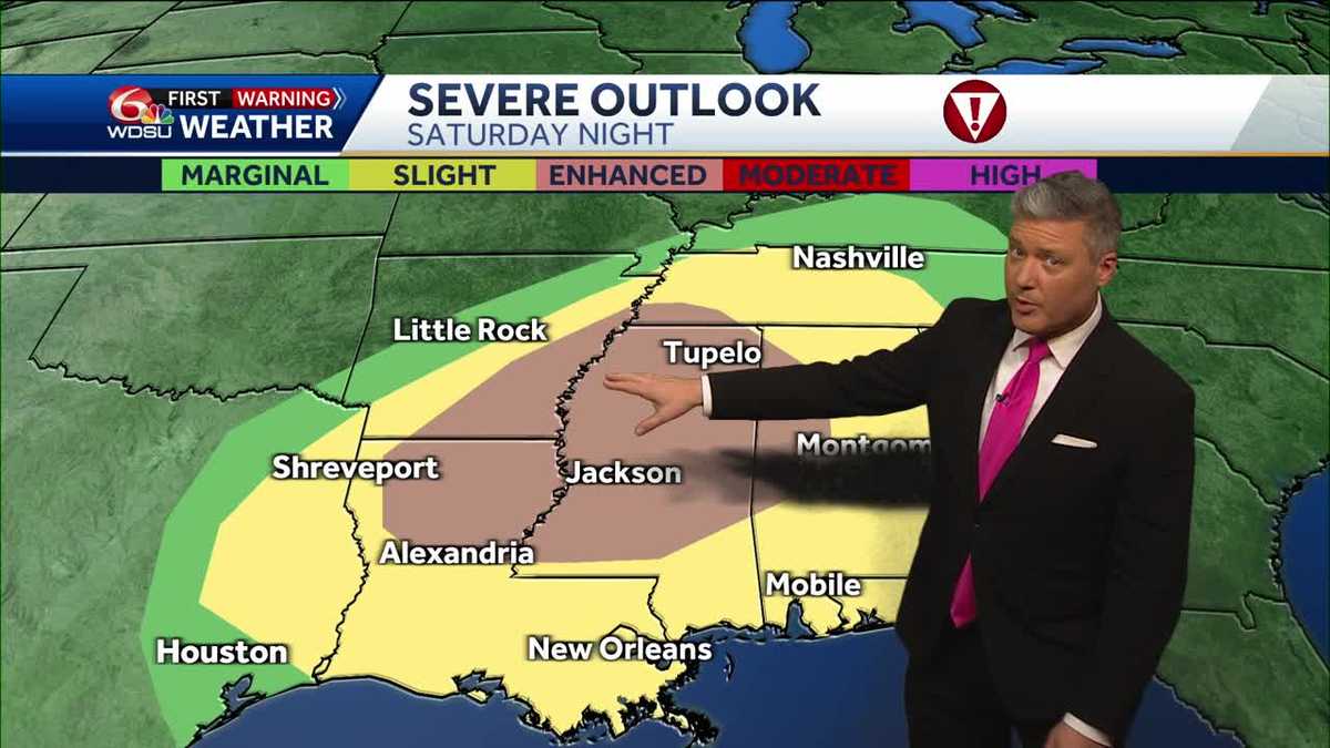 New Orleans weather forecast severe storms timing will a tornado