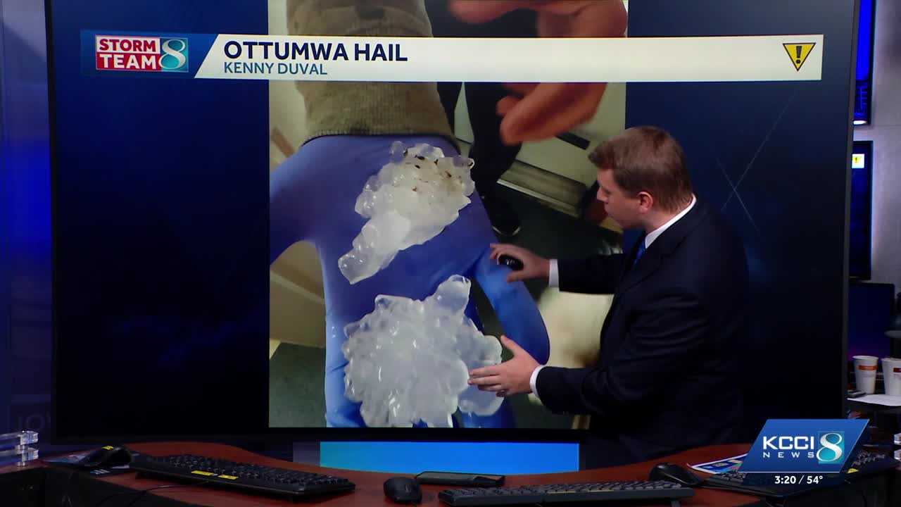 Iowa weather: Viewer photos capture hail from storms sweeping across southern Iowa