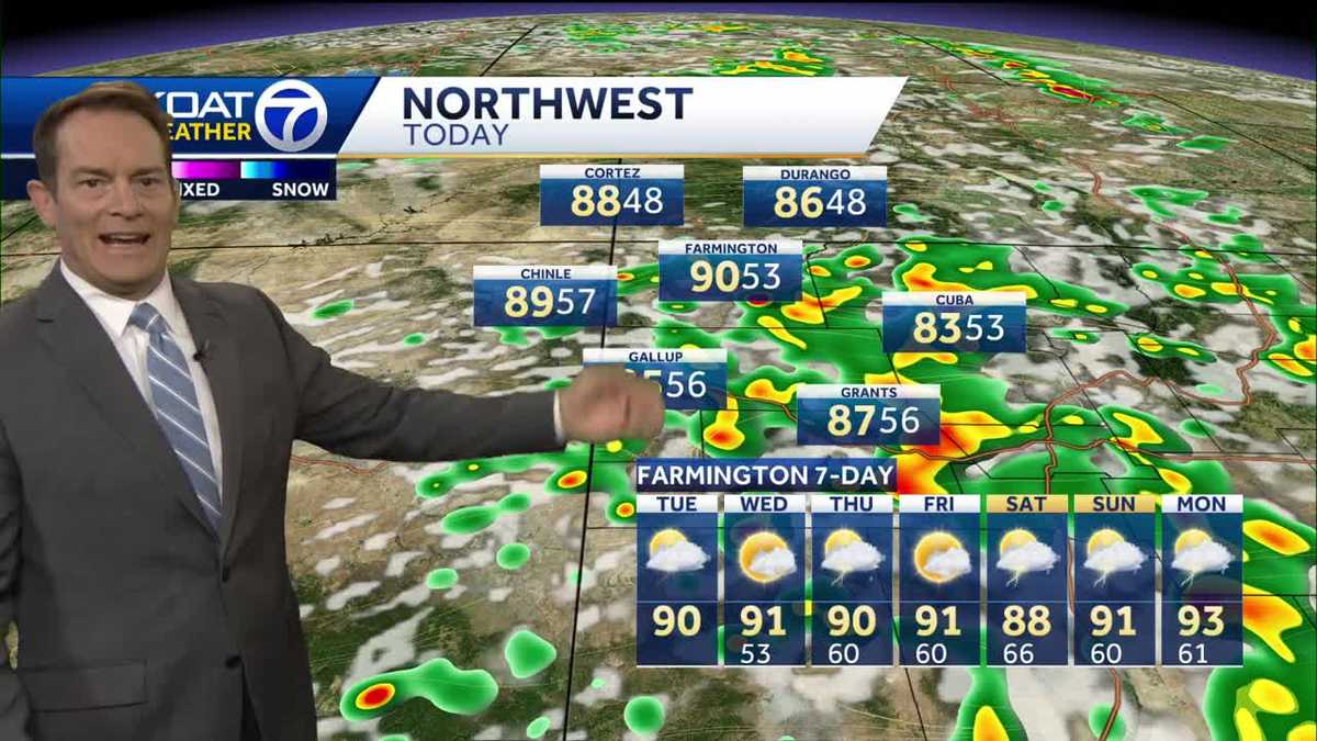 Scattered showers and thunderstorms across New Mexico