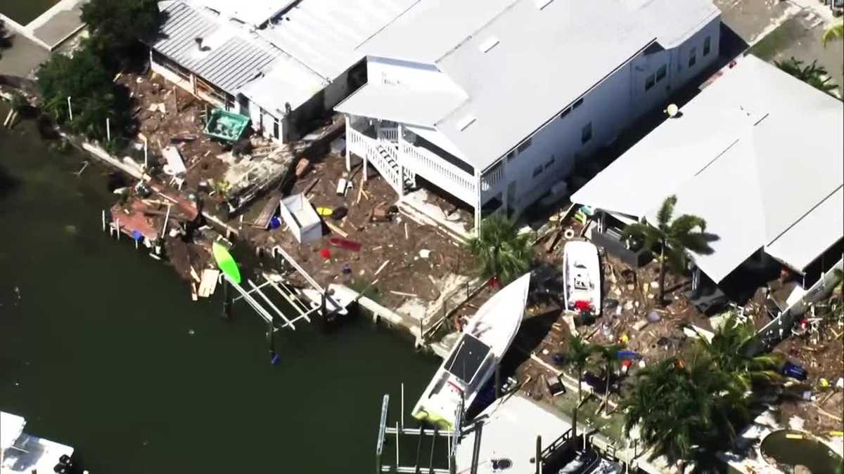 Chopper 2 shows Hurricane Helene damage in St. Pete Beach, Tampa Bay - WESH