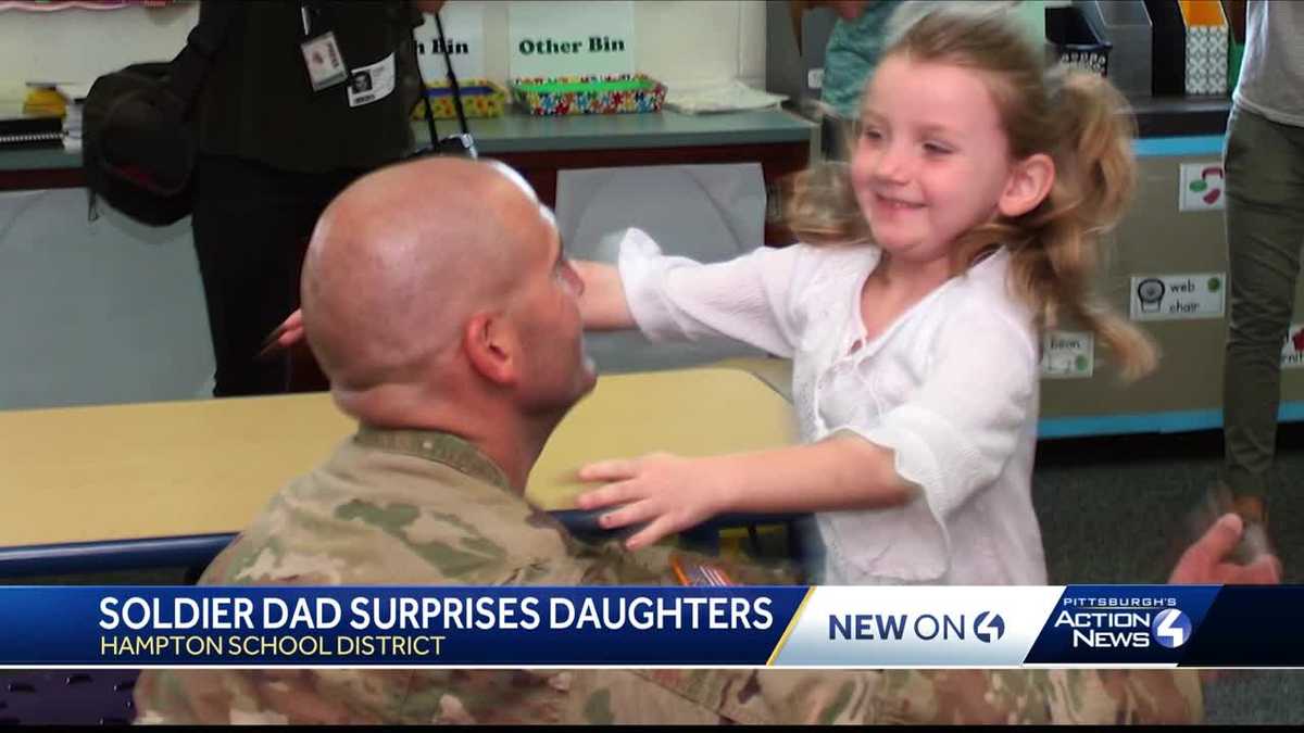 Soldier Returns Surprises Daughters On First Day Of School In Hampton Township